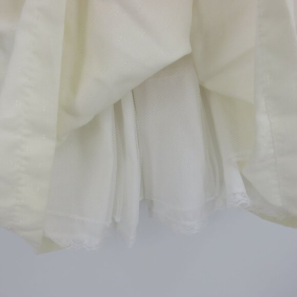 VTG Frankie Girls 4 Ivory Puffy Balloon Bibbed Dress Eyelet Lace Trim Collar - Picture 7 of 14